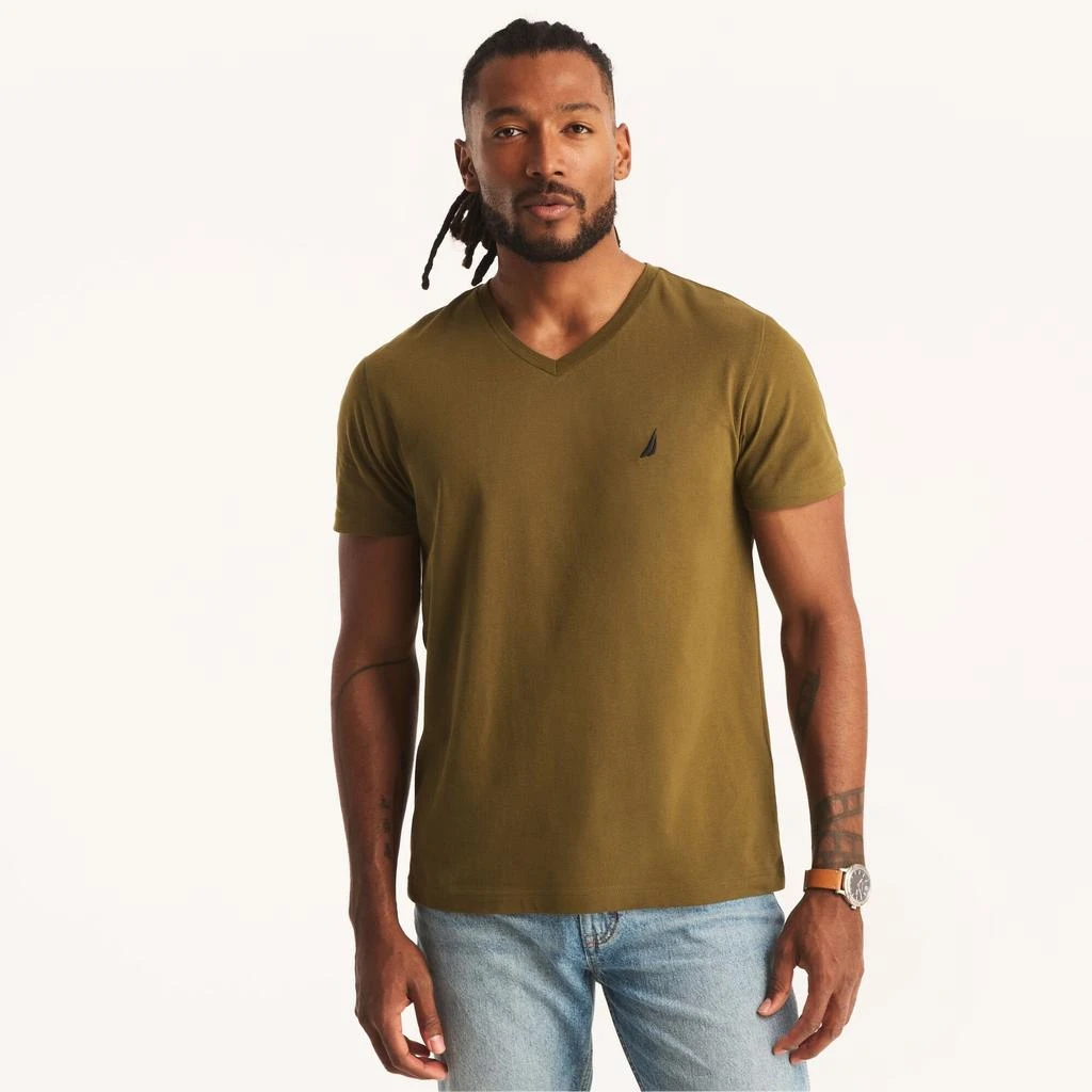 Nautica Mens Premium Cotton V-Neck T-Shirt 10