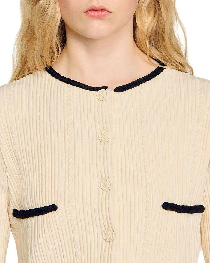 Sandro Bobo Pointelle Cropped Cardigan 4