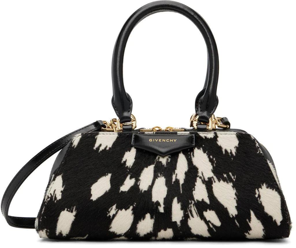 Givenchy Black 
White Mini Antigona East-West Bag
