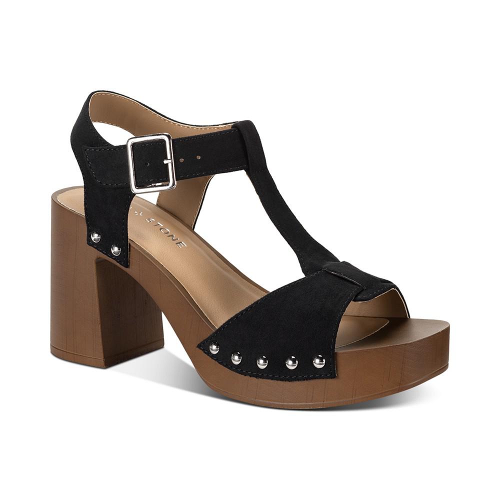 Sun + Stone Women's Twinniee T-Strap Studded Platform Sandals, Created for Macy's