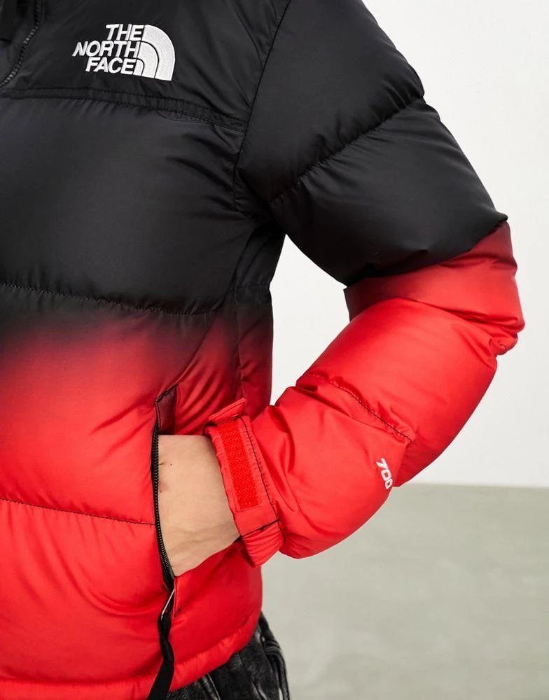 The North Face The North Face Nuptse Retro '96 down puffer jacket in red and black dip dye 2