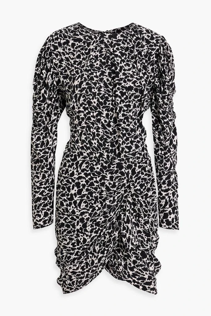 MARANT ÉTOILE Selwyn ruched printed crepe mini dress 1