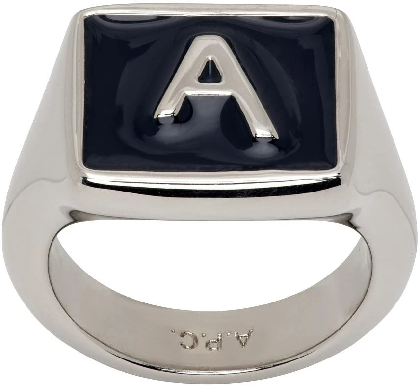 A.P.C. Silver 'A' Signet  Ring 1
