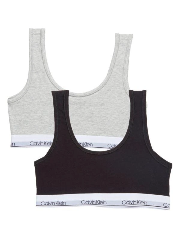 Calvin Klein Girl's 2-Pack Stretch Cotton Sports Bras 1