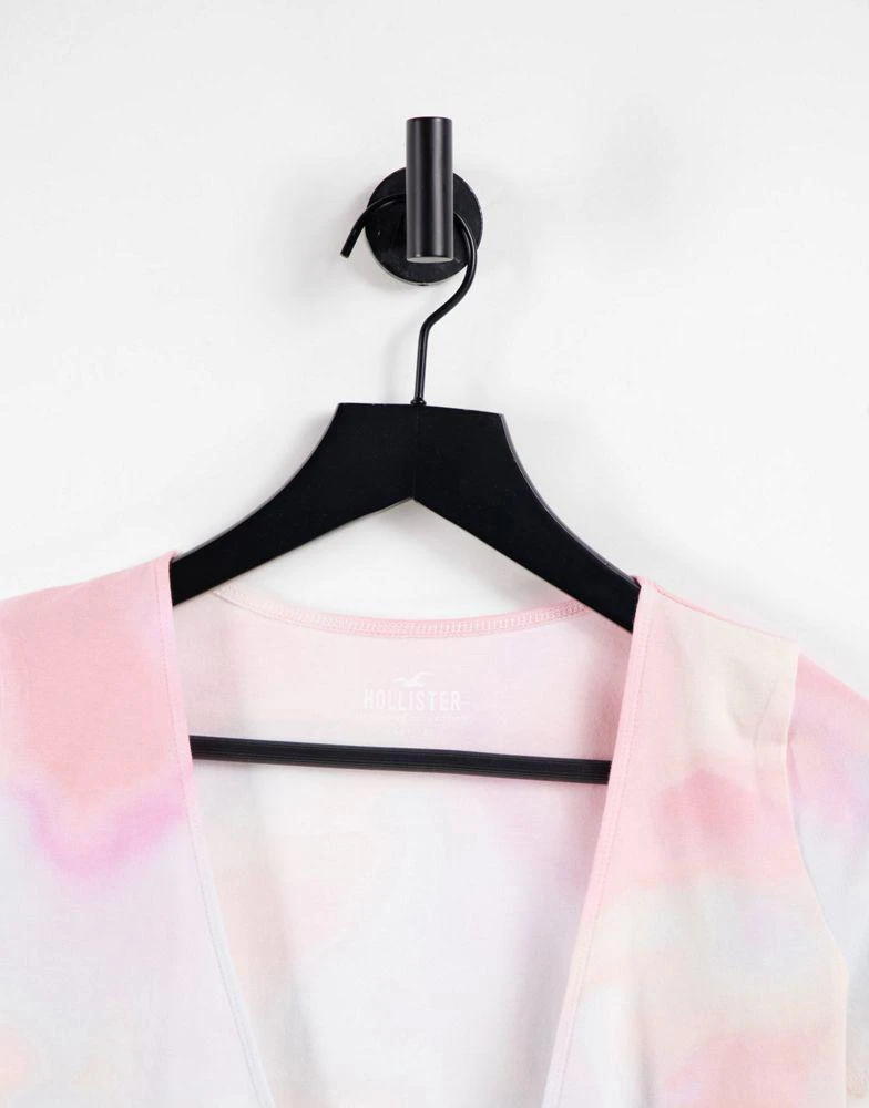 Hollister Hollister tie front wrap t-shirt in tie dye 4