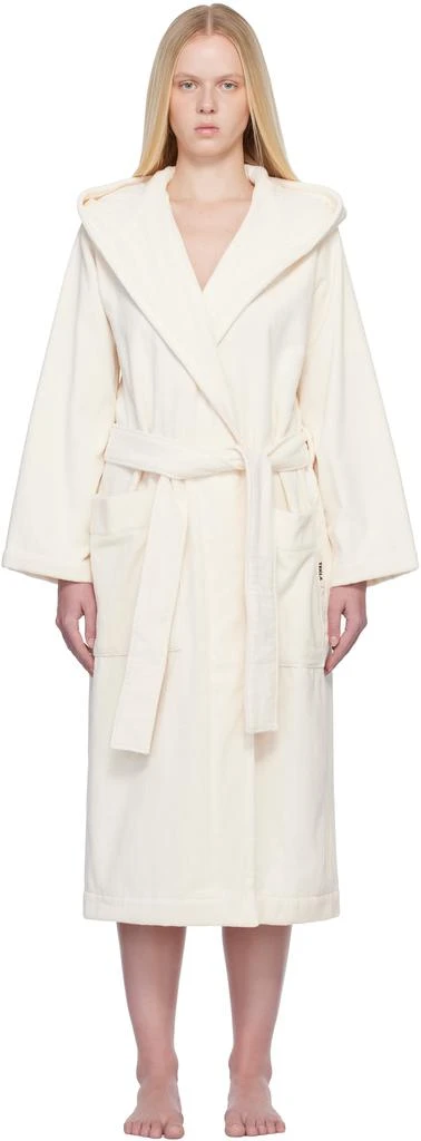 Tekla Beige Terry Hooded Bathrobe