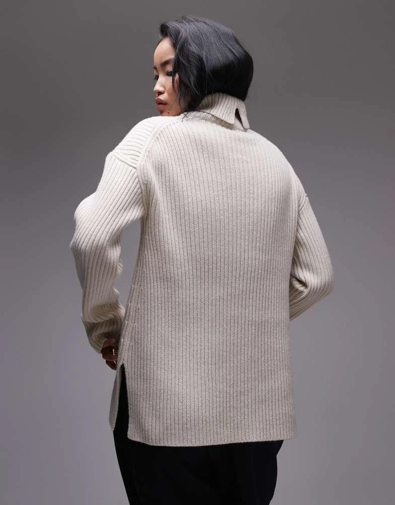 & Other Stories & Other Stories  wool and cotton blend knit oversized sweater in off white 4