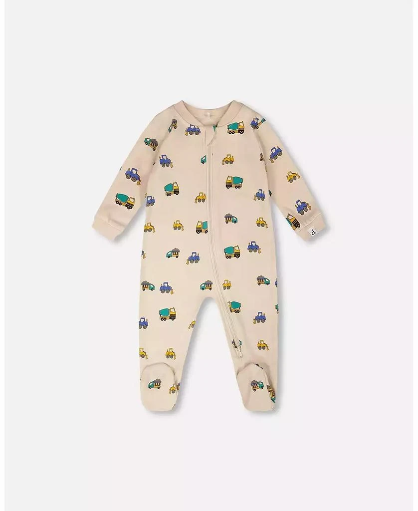Deux par Deux Baby Boys Cotton One-Piece Pyjama Truck Print