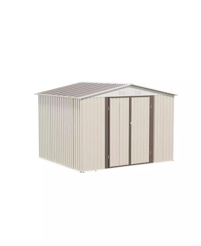 Streamdale Furniture 10x8 ft White Garden Shed with Aluminum Frame 
Door 4