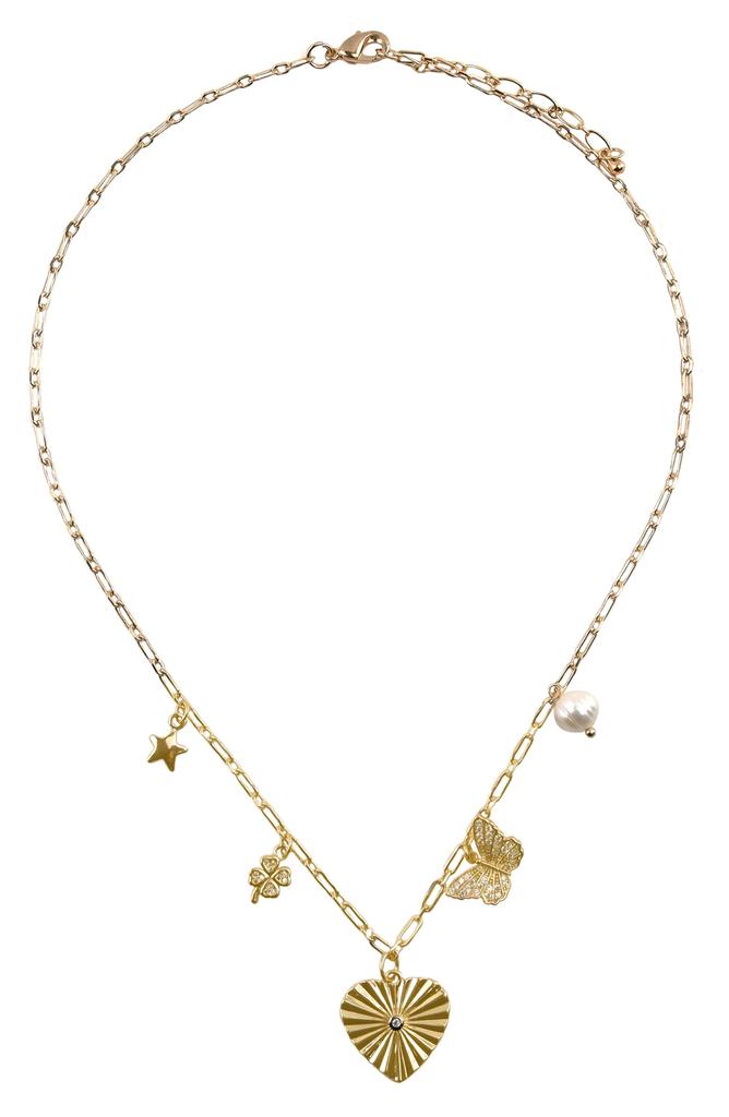Panacea Freshwater Pearl Mixed Charm Necklace