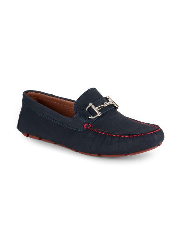 Massimo Matteo Leather Driving Bit Loafers