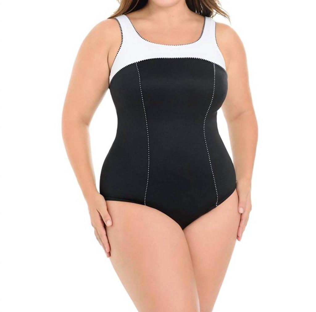 Miraclesuit Miraclesuit - Colorblock Plus Size Touche Underwire One Piece Swimsuit