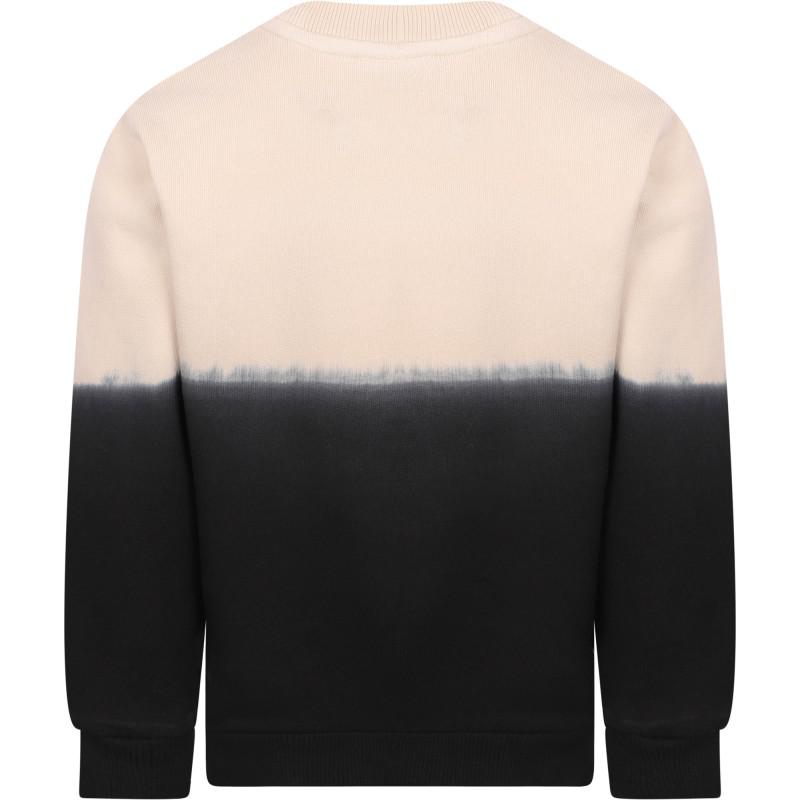 Loud Apparel Tie dye organic logo sweatshirt in black and white