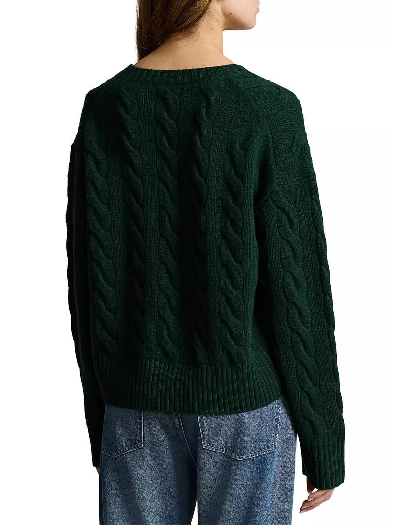 Ralph Lauren Wool-Cashmere Cable-Knit V-Neck Sweater 4