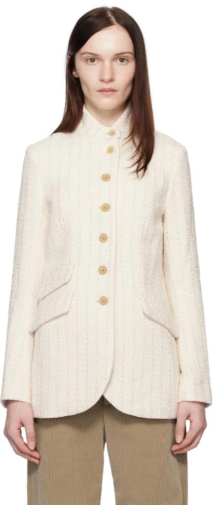 Rag & Bone Off-White Slade Long Tweed Blazer 1