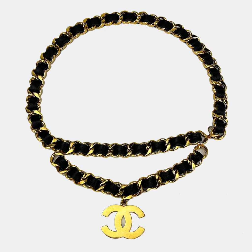 Shop Chanel Vintage 1990S Runway Iconic Double Chain Belt  display picture 3