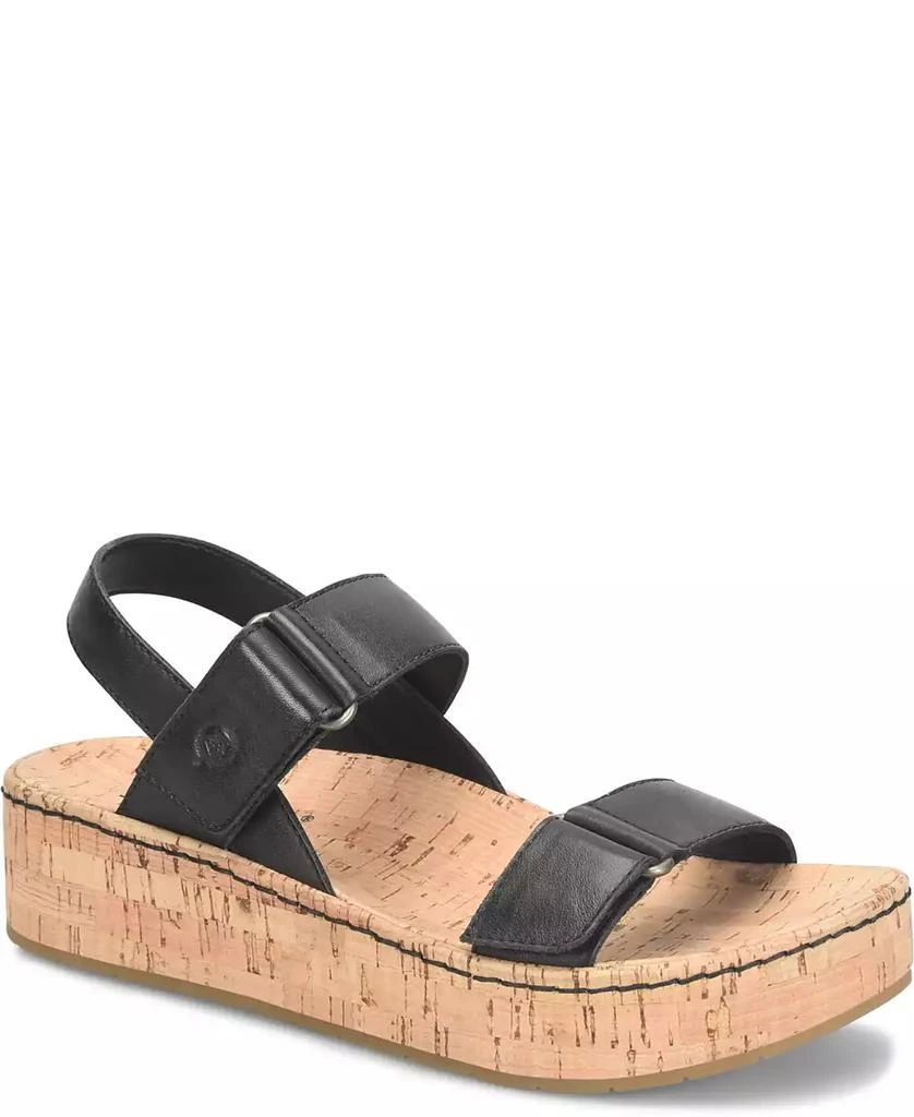 Born Women's Sloan Round Toe Wedge Sandals 1
