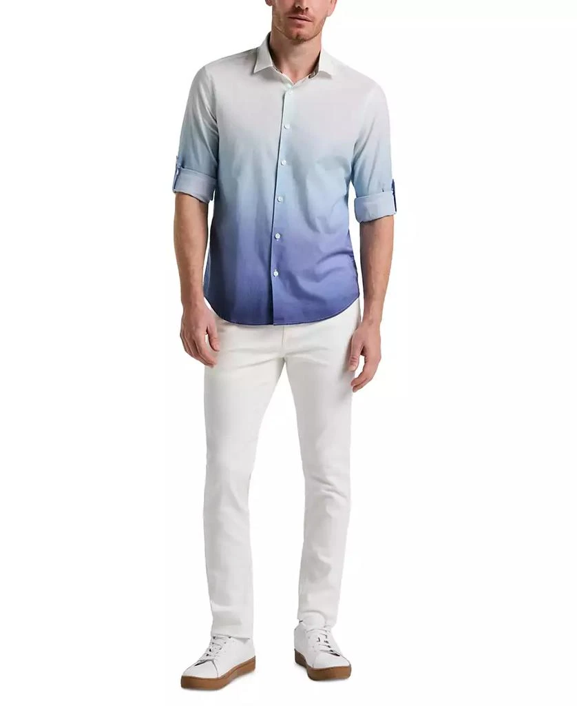 Perry Ellis Men's Long Sleeve Button-Front Ombre Shirt 4