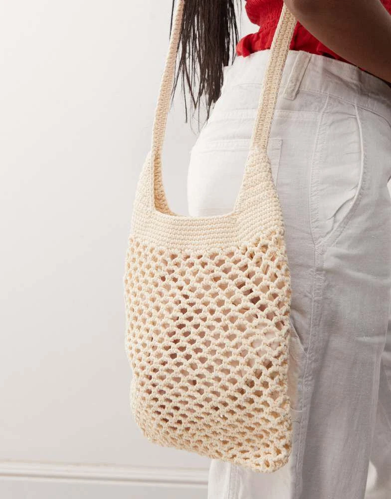 Weekday Weekday crochet shoulder bag in off-white 2