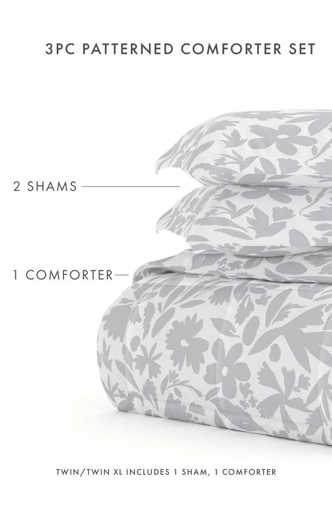 IENJOY HOME HOME SPUN Premium Down Alternative Abstract Garden Patterned Comforter Set 3