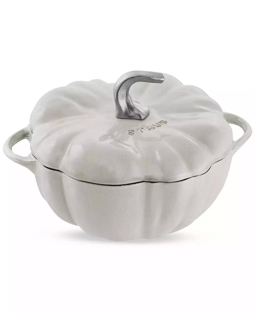 Staub Enameled Cast Iron 3.5 Qt. White Truffle Pumpkin Cocotte