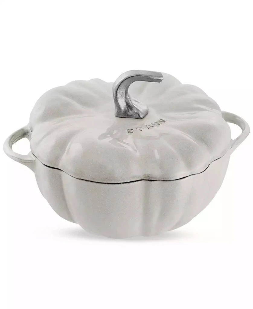 Staub Enameled Cast Iron 3.5 Qt. White Truffle Pumpkin Cocotte 1