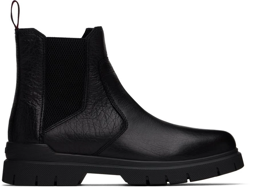 Hugo Boss Black Grained Leather Chelsea Boots 1