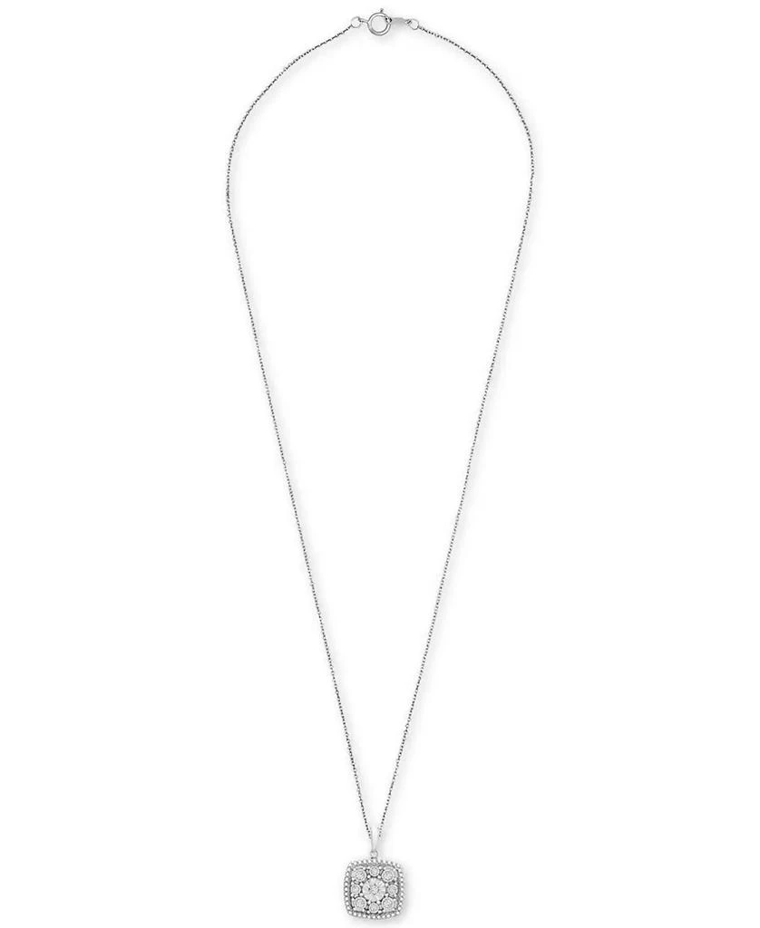 Macy's Diamond Cushion Cluster 18" Pendant Necklace (1/10 ct. t.w.) in Sterling Silver 3