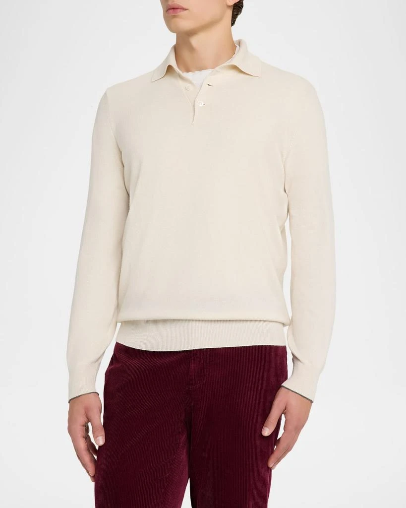 Brunello Cucinelli Men
s Premium Cashmere Polo Sweater 4