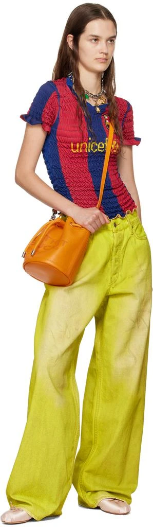 Marc Jacobs Orange 'The Leather Bucket' Bag 4