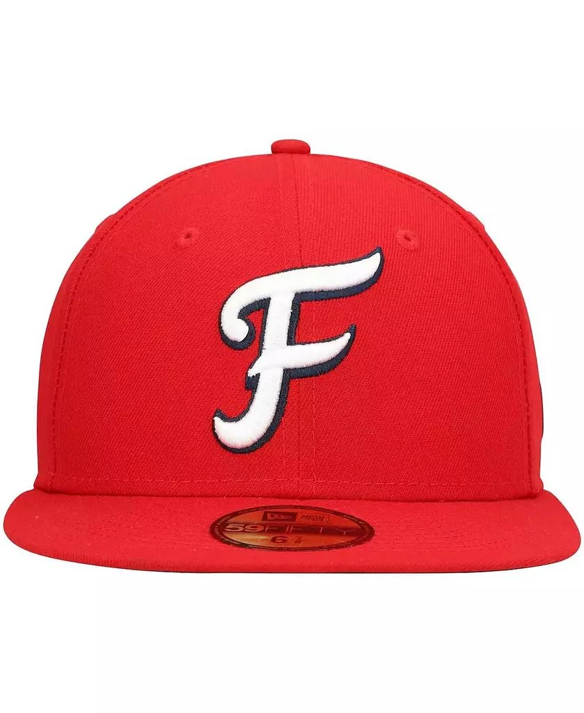 New Era Men's Red Fredericksburg Nationals Home Authentic Collection 59FIFTY Fitted Hat 3