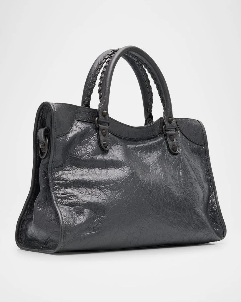 Balenciaga Le City Medium Crinkled Leather Top-Handle Bag 3