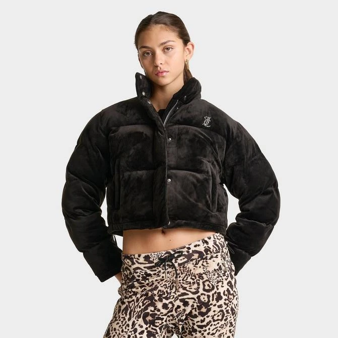 Juicy Couture Women's Juicy Couture Velour Bling Puffer Jacket 1