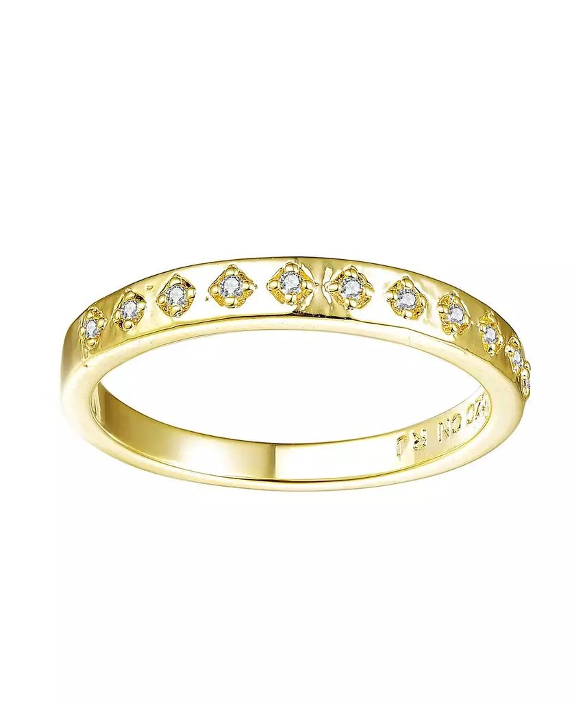 Rachel Glauber Sophisticated 14K Gold Plated Cubic Zirconia Band Ring 3