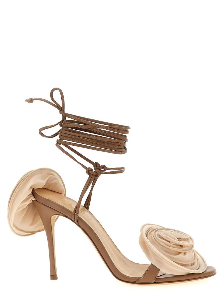 【関税込み】MAGDA BUTRYM RE25' SANDALS Inverted wedge strappy sandals in zebra
