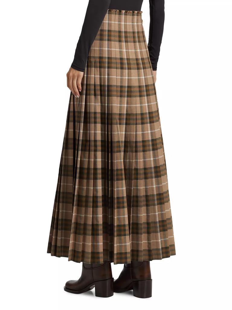 Burberry★素敵！Wool A-Line Knitted Skirt Burberry Check Wool-Blend Knit Maxi Skirt - Dresses & Skirts