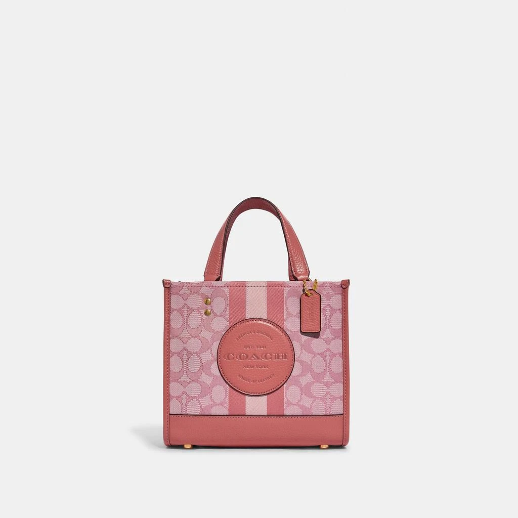 Coach Coach Outlet Dempsey Tote 22 In Signature Jacquard With Stripe And Coach Patch 8