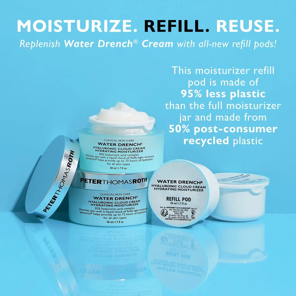 Peter Thomas Roth Water Drench Hyaluronic Cloud Cream Hydrating Moisturizer - Refill Pod, 1.7 fl oz 7