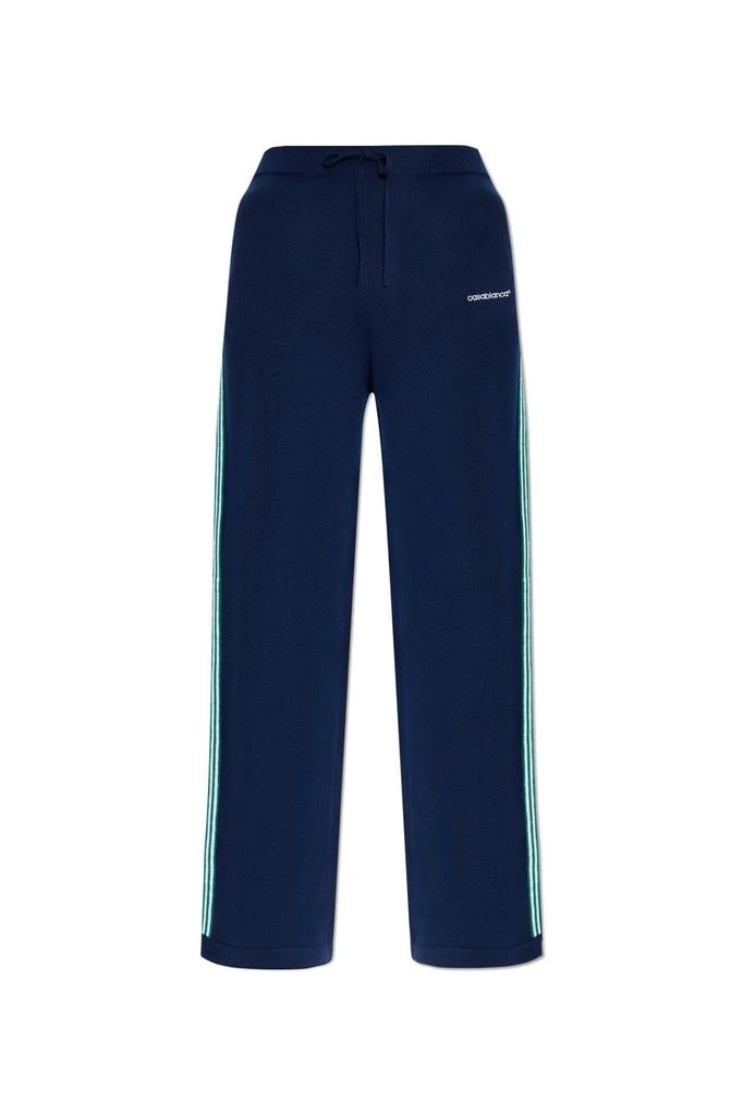 Casablanca Casablanca Logo Embroidered Wide-Leg Knit Trousers 1