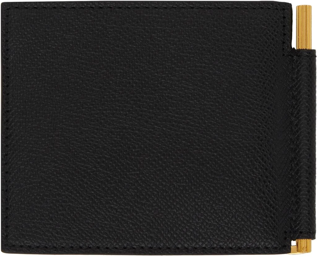 Tom Ford Black Small Grain Leather Money Clip Wallet 2