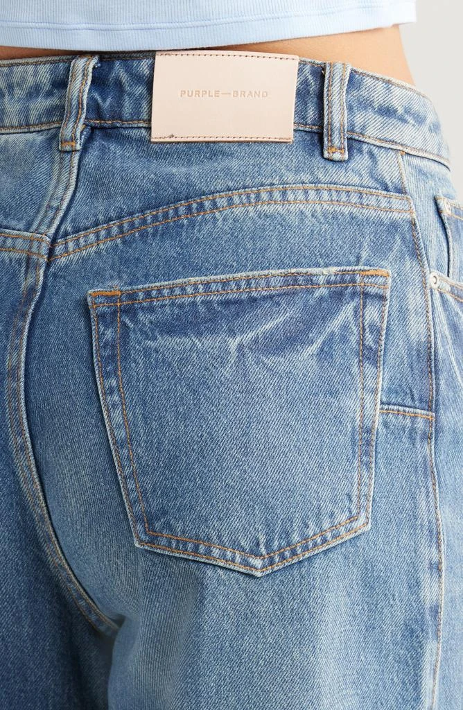 Purple Brand Twisted Coated Baggy Wide Leg Jeans 4