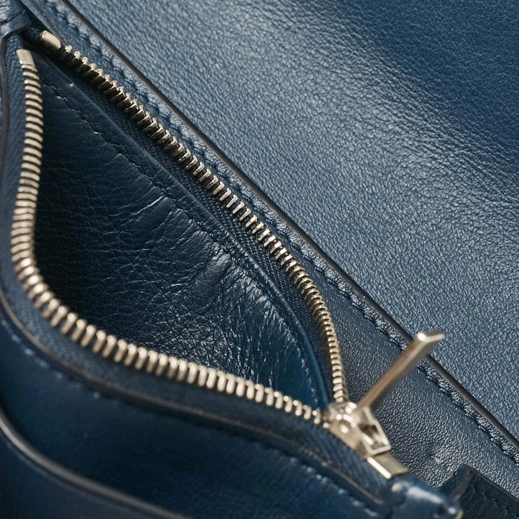 Celine Celine Navy Blue/Burgundy Leather Frame Trifold Wallet 14