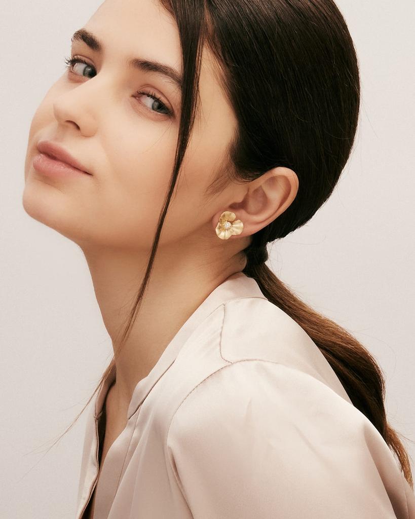 Syna Diamond Flower Stud Earrings