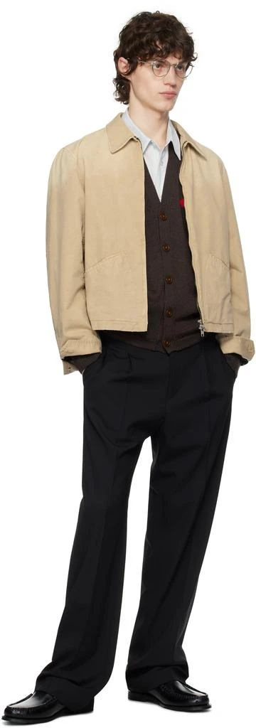 Tonywack Beige Garment-Dyed Cotton Distressed Mechanic Jacket 4