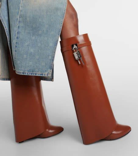 Givenchy Shark Lock leather knee-high boots 4