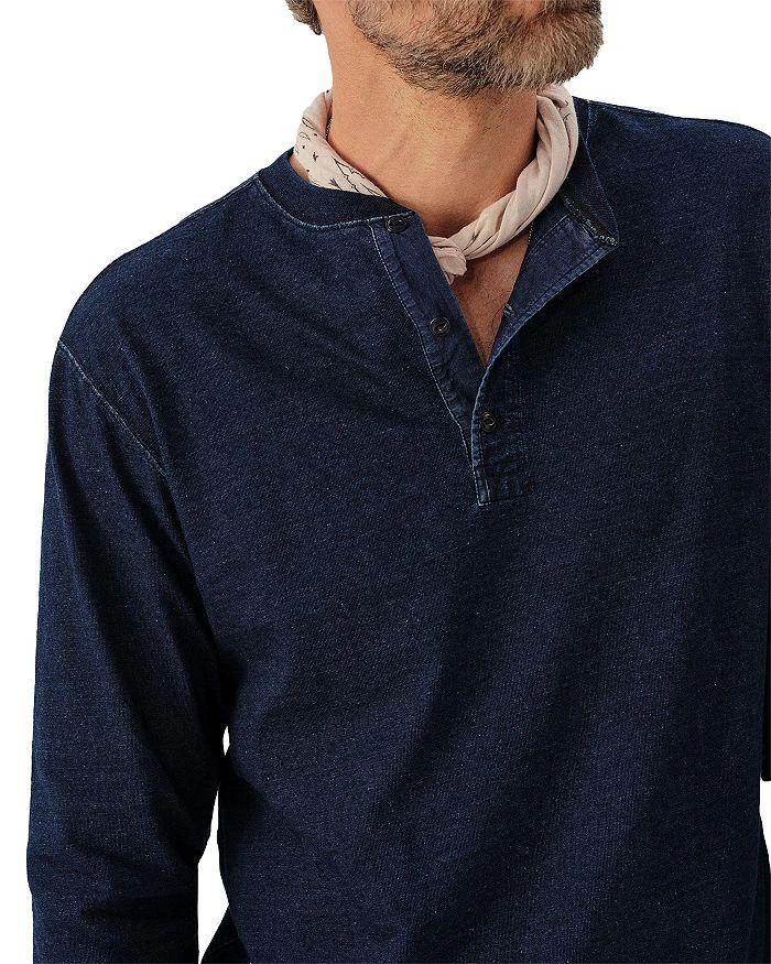 Buck Mason Yuma Cotton Blend Indigo Dipper Long Sleeve Henley 3