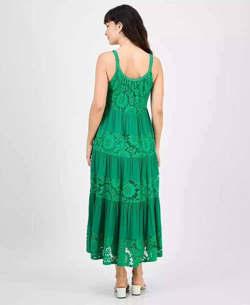 Robbie Bee Petite Lace-Trim Sleeveless Tiered Midi Dress 5