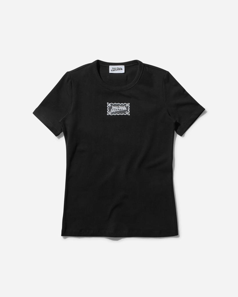 Women's Embroidered Logo Baby T-Shirt Black – On Sale Now with Up