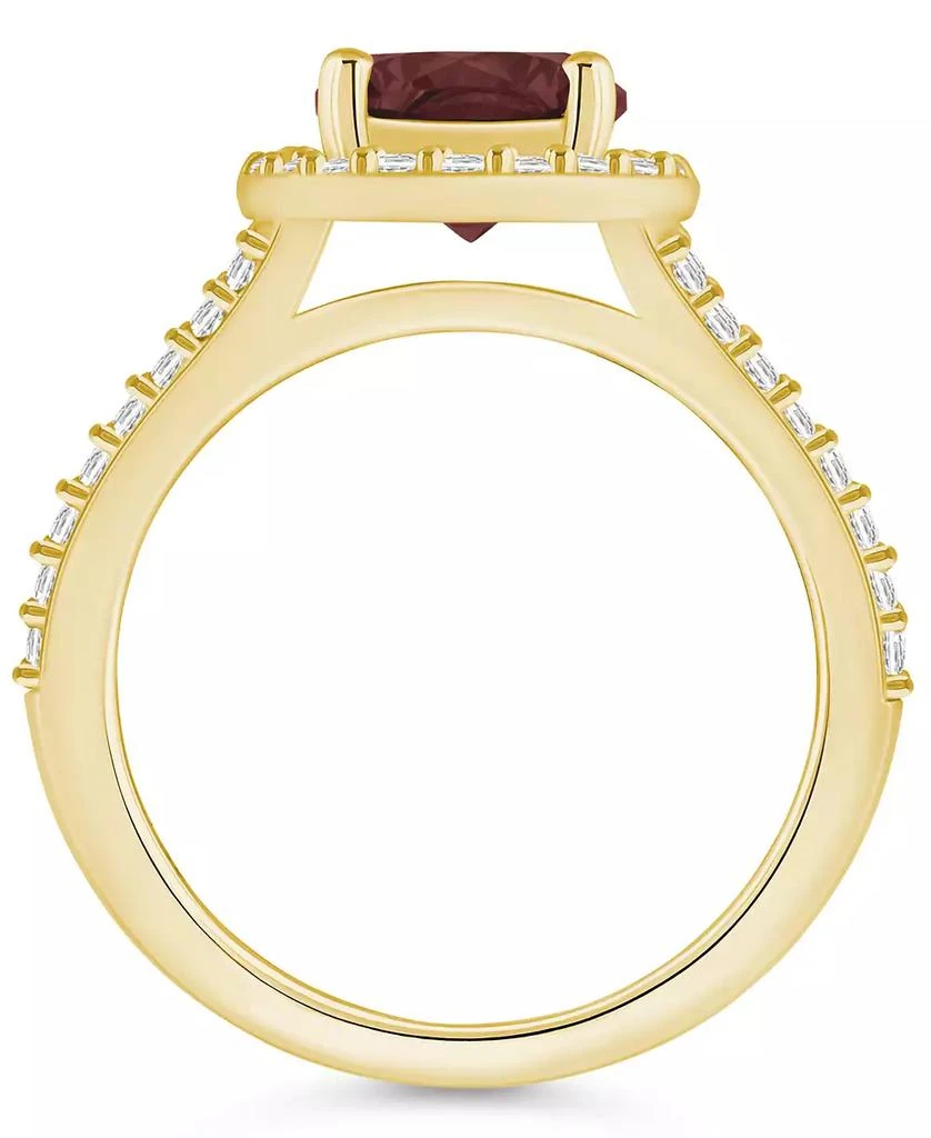 Macy's Garnet (2-1/2 ct. t.w.) and Diamond (1/2 ct. t.w.) Halo Ring in 14K Yellow Gold 3
