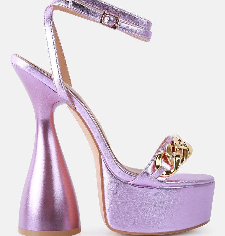 London Rag Big Bash Metallic High Platform Chunky Sandals 1
